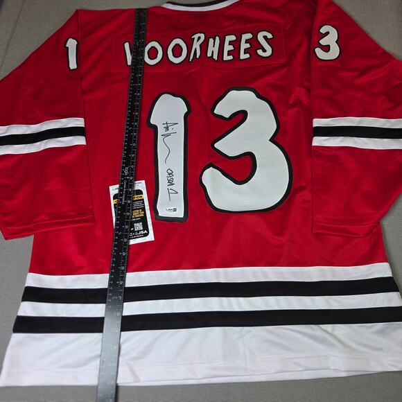 Ari Lehman Jason 1 Signed Jason Voorhees Hockey Jersey JSA COA XL Custom Red - Picture 8 of 15